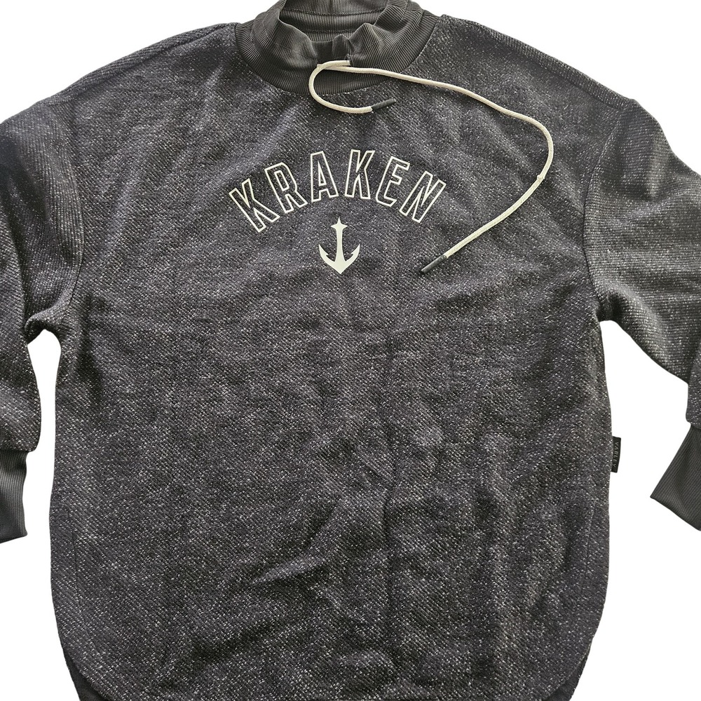 Varley Sweatshirt Womens Small Gray Funnel Neck Drawstring Kraken Pullover